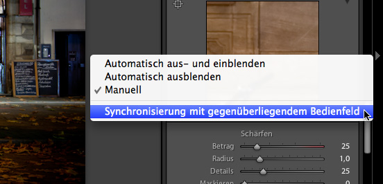 Lightromm Sync mit anderem Panel